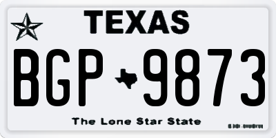 TX license plate BGP9873