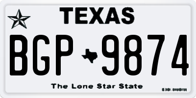 TX license plate BGP9874