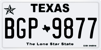 TX license plate BGP9877