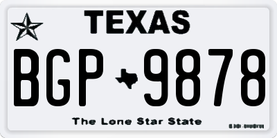TX license plate BGP9878