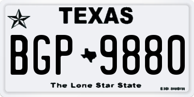 TX license plate BGP9880
