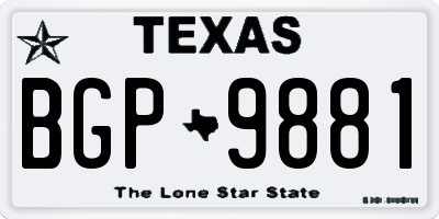 TX license plate BGP9881