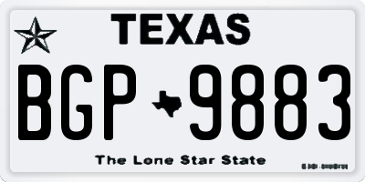 TX license plate BGP9883