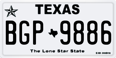 TX license plate BGP9886