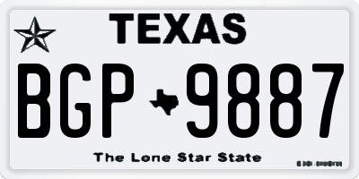 TX license plate BGP9887