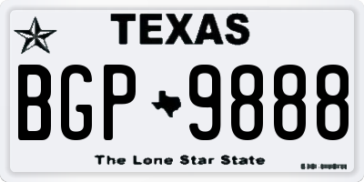 TX license plate BGP9888