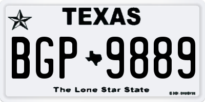 TX license plate BGP9889