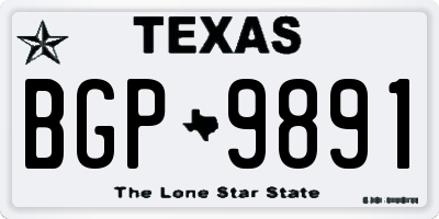 TX license plate BGP9891