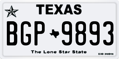 TX license plate BGP9893