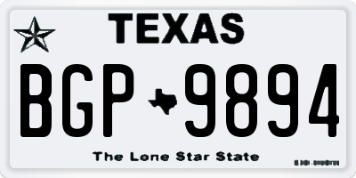 TX license plate BGP9894