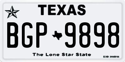 TX license plate BGP9898