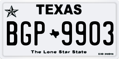 TX license plate BGP9903
