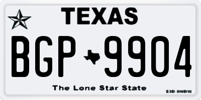 TX license plate BGP9904
