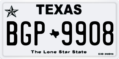 TX license plate BGP9908