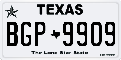 TX license plate BGP9909