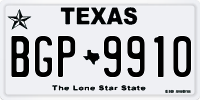 TX license plate BGP9910