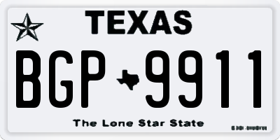 TX license plate BGP9911