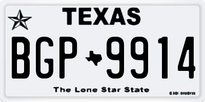 TX license plate BGP9914