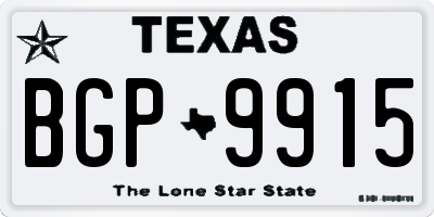 TX license plate BGP9915