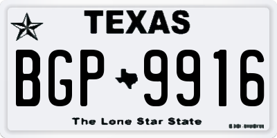 TX license plate BGP9916