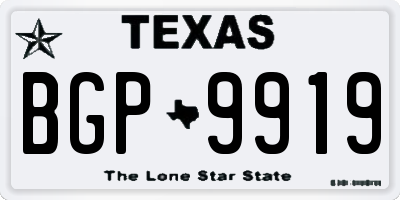 TX license plate BGP9919