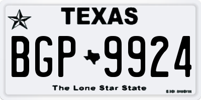 TX license plate BGP9924