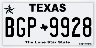 TX license plate BGP9928