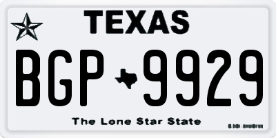 TX license plate BGP9929