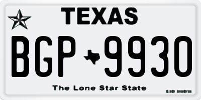 TX license plate BGP9930