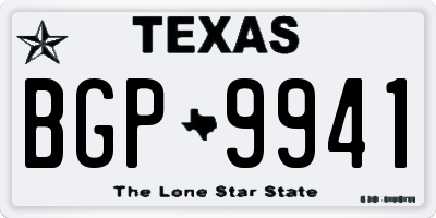 TX license plate BGP9941