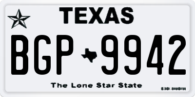 TX license plate BGP9942