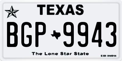 TX license plate BGP9943