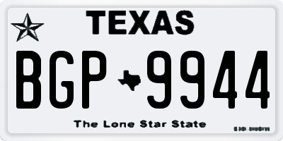 TX license plate BGP9944