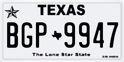 TX license plate BGP9947