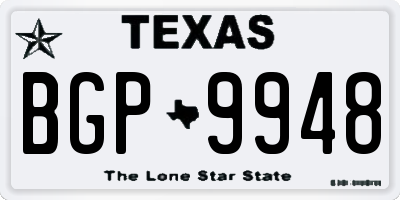TX license plate BGP9948