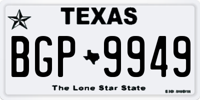 TX license plate BGP9949