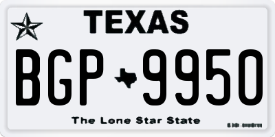 TX license plate BGP9950