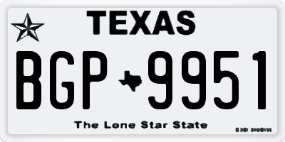 TX license plate BGP9951