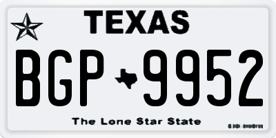 TX license plate BGP9952