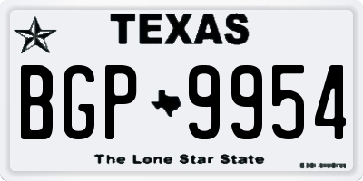 TX license plate BGP9954