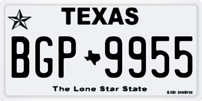 TX license plate BGP9955