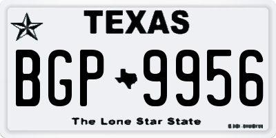 TX license plate BGP9956