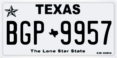 TX license plate BGP9957