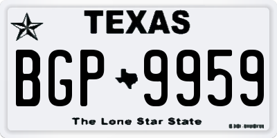 TX license plate BGP9959