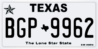 TX license plate BGP9962