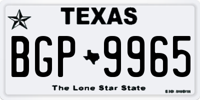 TX license plate BGP9965