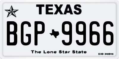 TX license plate BGP9966