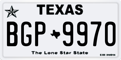 TX license plate BGP9970