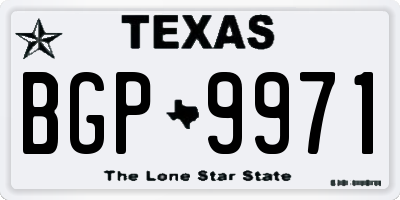 TX license plate BGP9971