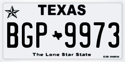TX license plate BGP9973